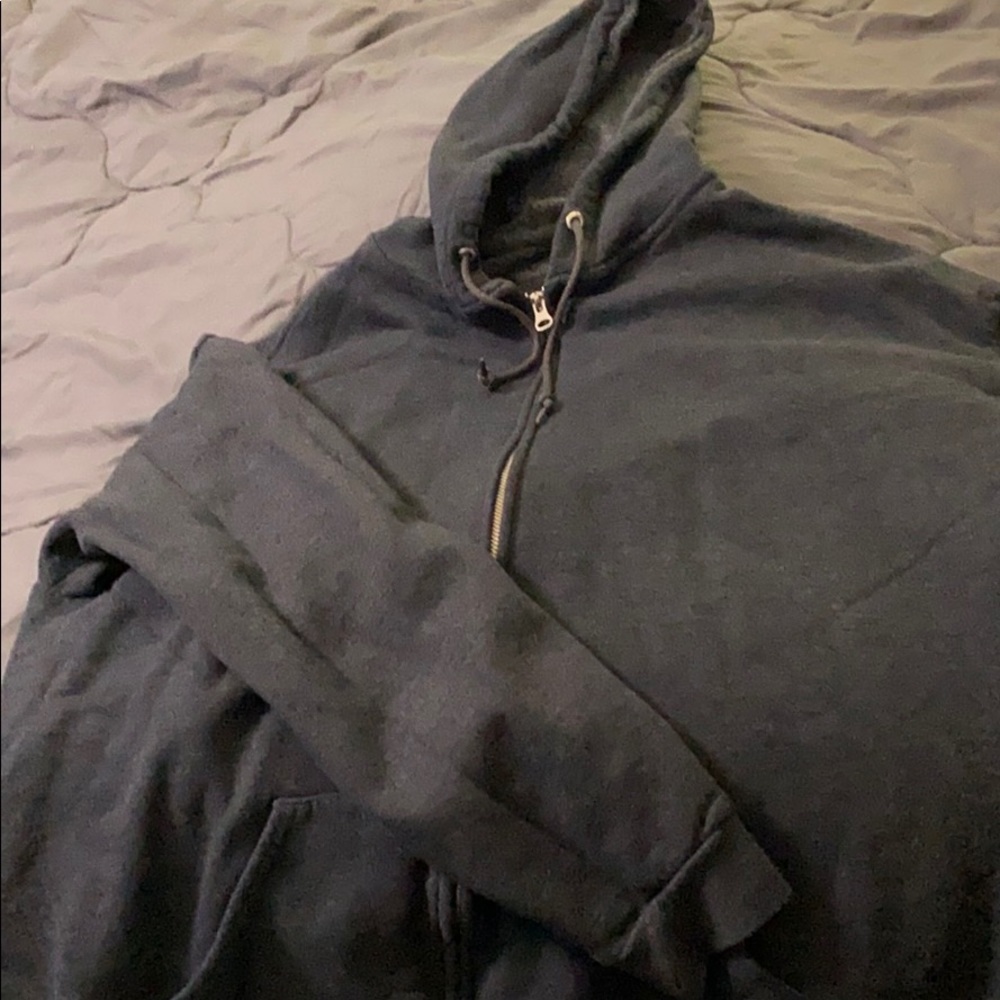 Grey Fruit of the Loom Hoodie zip up size XL